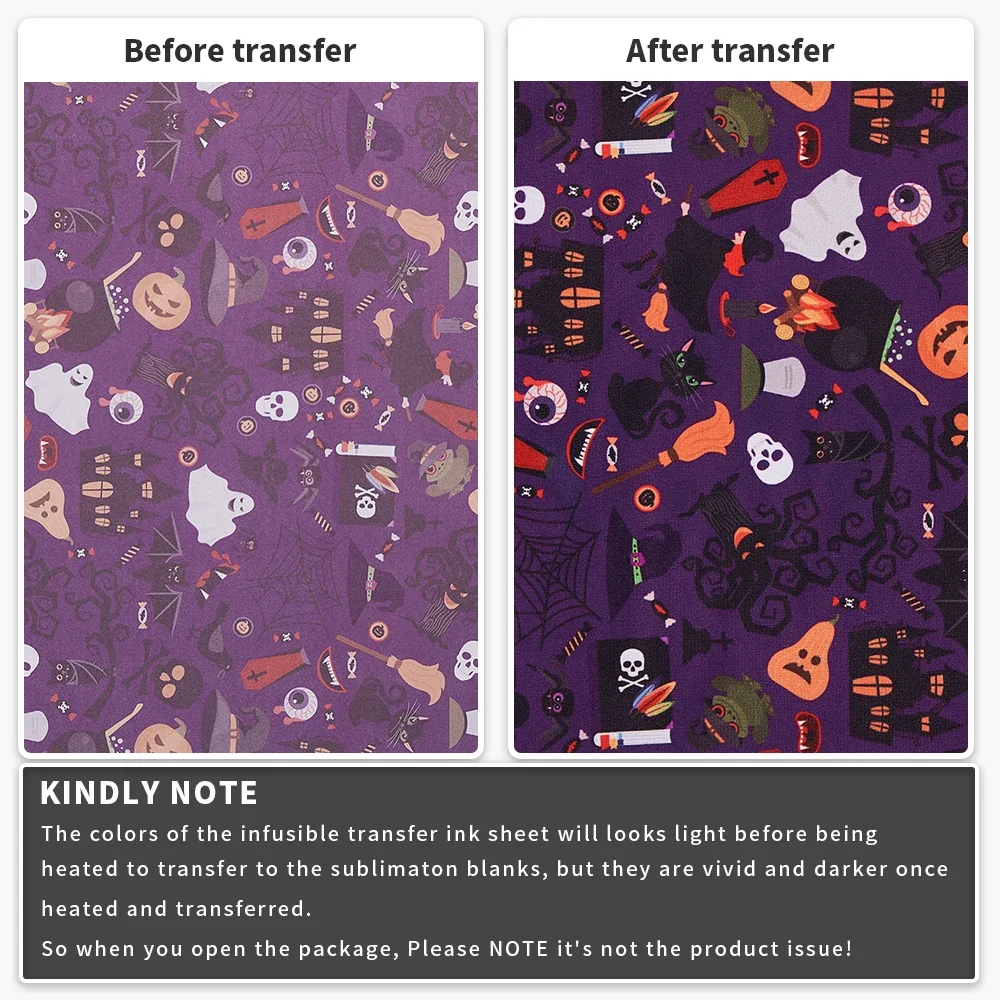 WOWOCUT Infusible Transfer Ink Sheet 1 PCS 12"X12" Pure Color Heat Press Transfer Paper Sublimation Ink Sheet for Machine DIY