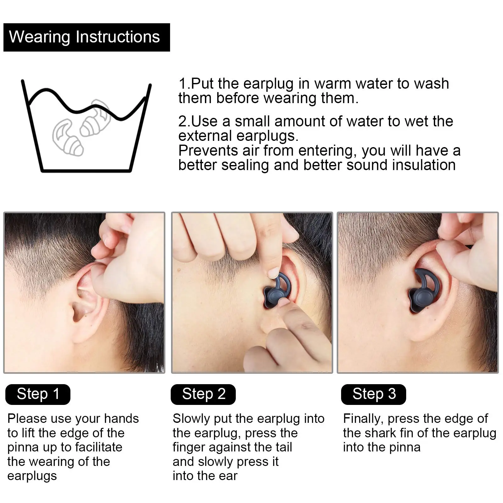 Ear Plugs for Sleeping Noise Reduction Silicone Sleep Earplugs Reusable Hearing Protection Sound Blocking Earplugs