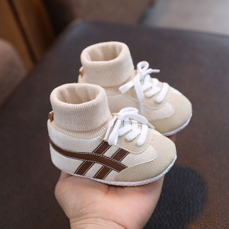 Spring and Autumn Baby Shoes for Boys and Girls 0-1 Years Old Shoes and Socks Do Not Drop Soft Bottom Anti Slip Sneakers 6-12M