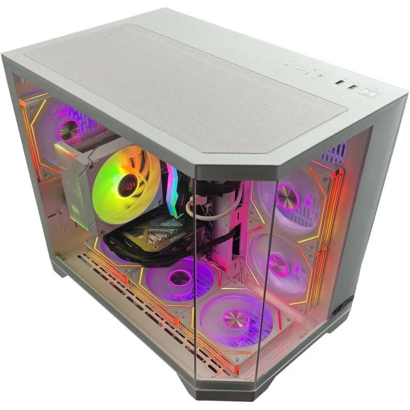 PC para juegos G6MATX PRO Core i5 14400F CPU RTX 5060 Ti GPU DDR5 H610 MB DDR5 16GB RAM 1TB SSD M.2 120 AC CPU Cooler 600w PSU Blanco