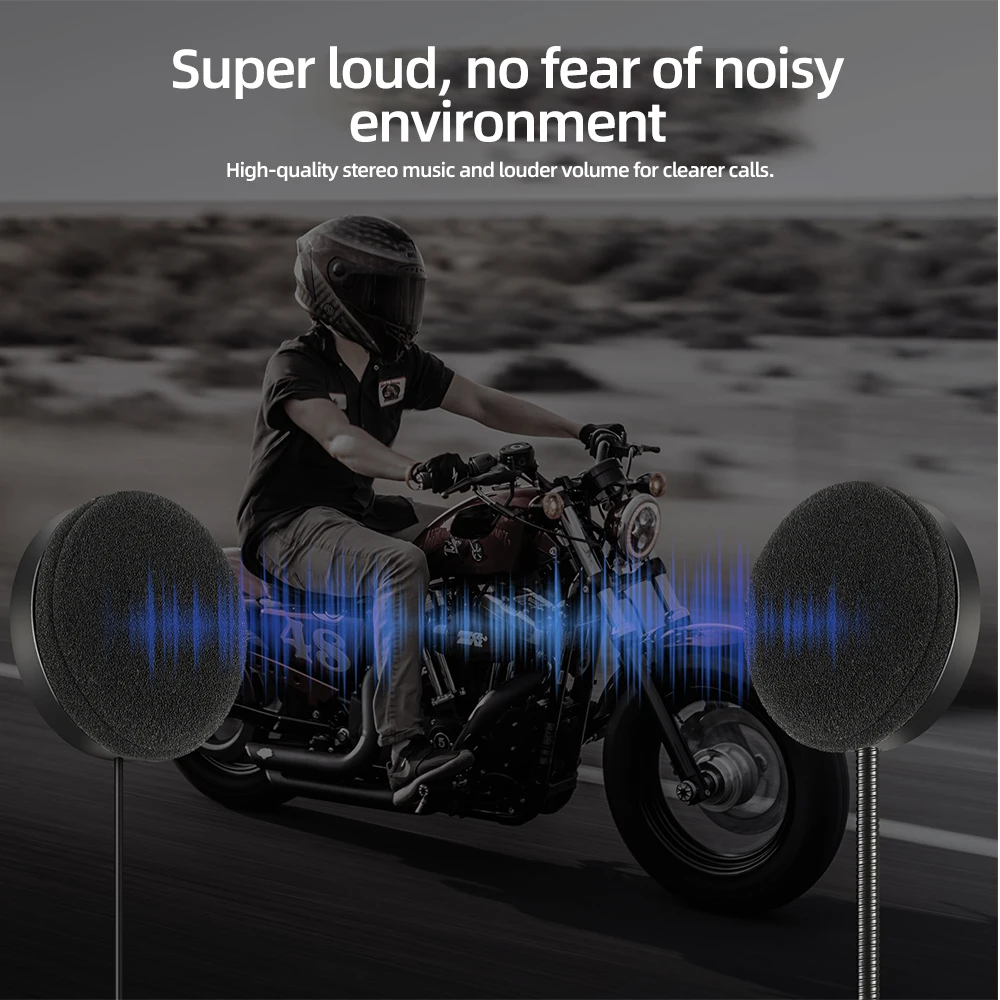 BT30S オートバイヘルメットヘッドセット Bluetooth 5.3 ワイヤレスイヤホンハンズフリー通話キットステレオライダー MP3 音楽プレーヤー
