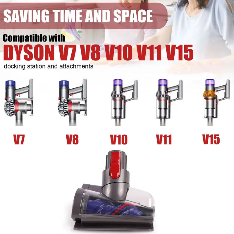 다이슨 V7 V8 V10 V11 V15 진공 청소기 미니 전동 공구 브러시 헤드 용 전기 매트리스 먼지 진드기 제거 브러시