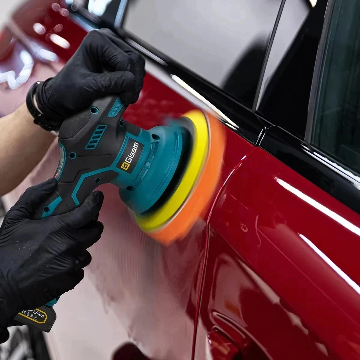 Gisam Cordless 8 Gears Car Polisher Electric Polisher Automobile Car Polishing Sealing Glaze Machine For Makita 18v Battery Pins