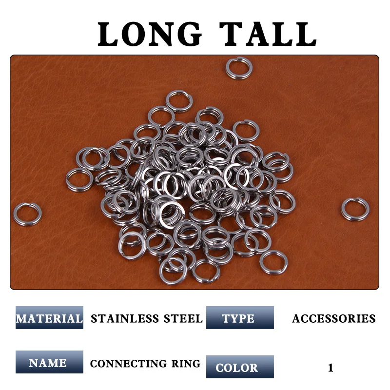 50 Cái/lốc Thép Không Gỉ Tách Vòng Câu Cá Đôi Hình Bầu Dục Đặc Tách Vòng Phụ Kiện Câu Cá Tiện Tích Tắc Dụ Xoay DIY móc Chìa Khóa