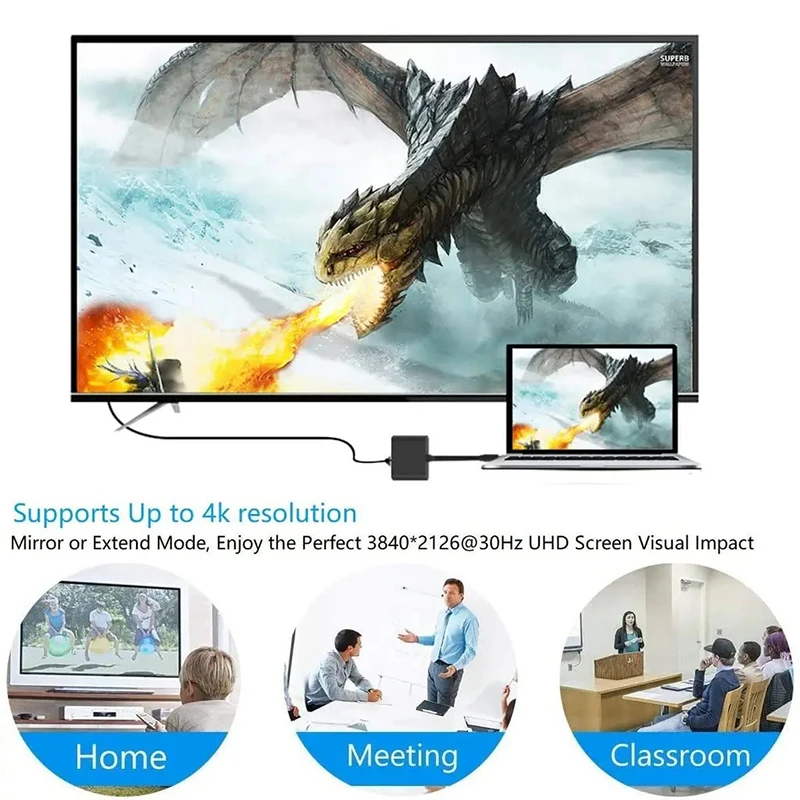 3-in-1 USB C Hub mit 100W Strom versorgung USB 2. 0 4k HDMI-kompatibel für MacBook Oberfläche Chrom Steam Deck stabilen Smart Adapter