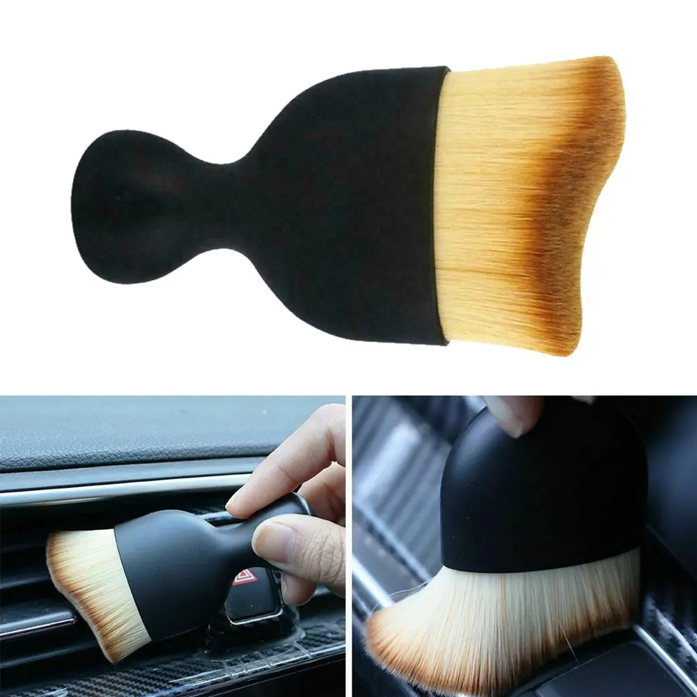 2 uds cepillo suave para barrer el polvo Interior del coche herramienta de lavado del coche espacio del teclado cepillo para polvo del coche cepillo de limpieza de tendencia nuevo