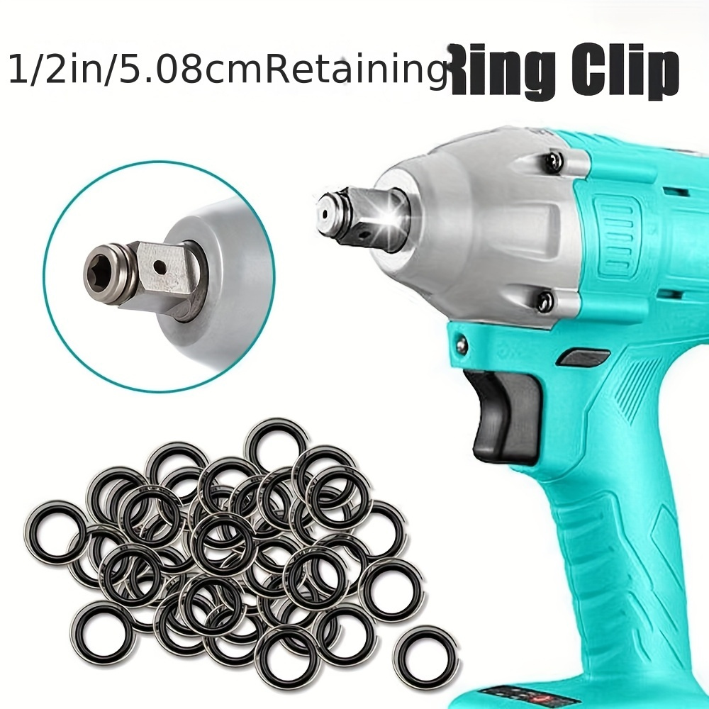 1/2" Retaining Ring Clip with O-Ring for Impact Wrench Socket Retainer Rings Socket Retaining Drive Friction Rings Part
