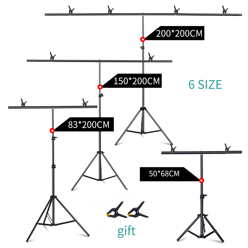 Soporte de fondo de fotografía en forma de T, sistema de soporte ajustable para estudio fotográfico, pantalla verde, accesorios de fondo Chromakey