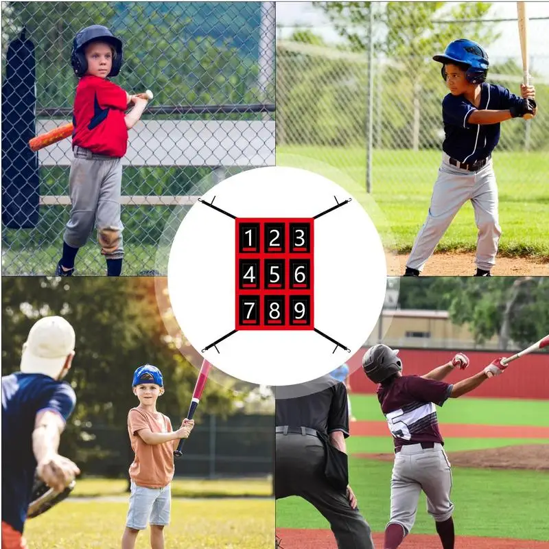 Pitching-Netz mit Schlagzone, Softball-Zubehör zum Üben von Baseball und Softball, Schlaghilfe, Pitching Strike Zone, Zielnetz