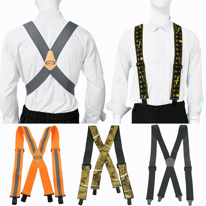 3.5*120/ 5*120 ซม.ผู้ใหญ่ชาย Suspenders Harness Men Elastic Braces 2/4 คลิป Clasps ปรับสายคล้อง Suspender Man สําหรับกางเกงเครื่องแต่งกาย
