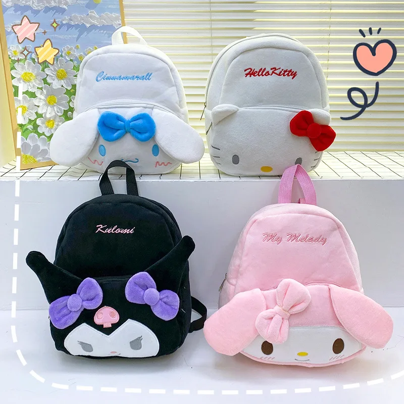 Zaino Kawaii Cartoon Peluche Mymelody Hellokitty Moda carina Kuromi Cinnamoroll Zaino per studenti di grande capacità Regali per ragazze