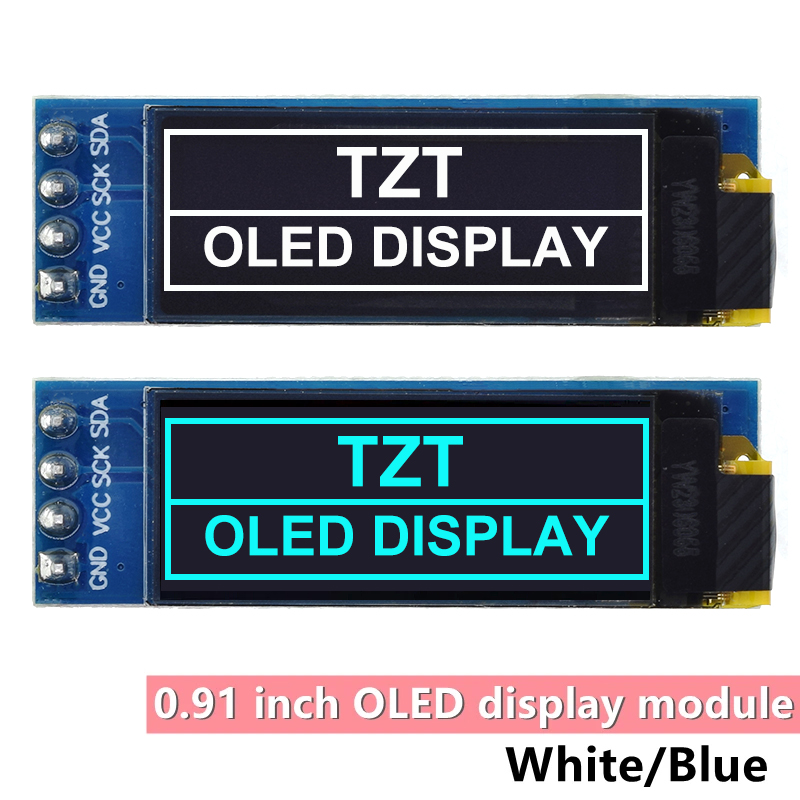 Écran LCD LED OLED Tech pour Ardu37, écran de communication IIC, blanc et bleu, 0.91 pouces, 0.91 pouces, 0.91 pouces, OLED X32