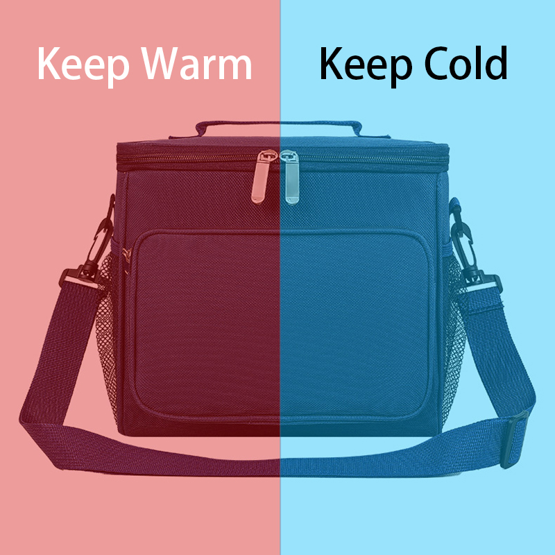 Saco de almoço crossbody portátil, Saco de piquenique ao ar livre, Isolamento térmico, Sacos de gelo de grande capacidade, Lancheira