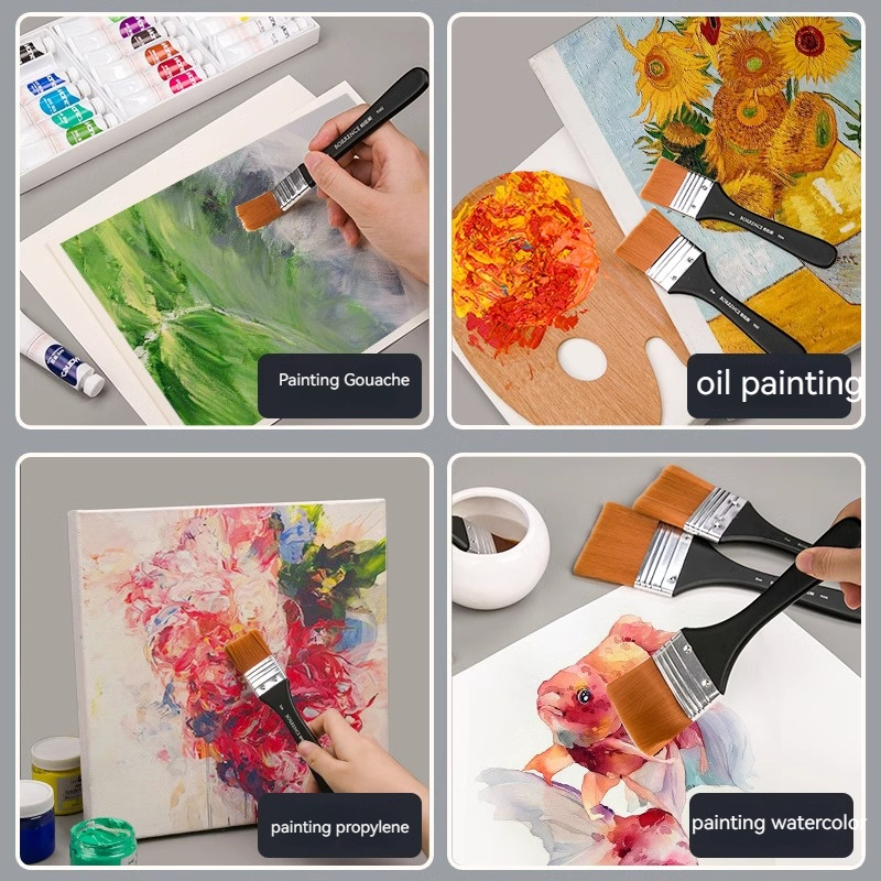 Borrence 1/2/3/5pcs หน่วยความจําไนลอนชุดแปรงทาสีสําหรับน้ํามันอะคริลิควาดสีน้ําภาพวาดไม้แปรงเครื่องมืออุปกรณ์ศิลปะ