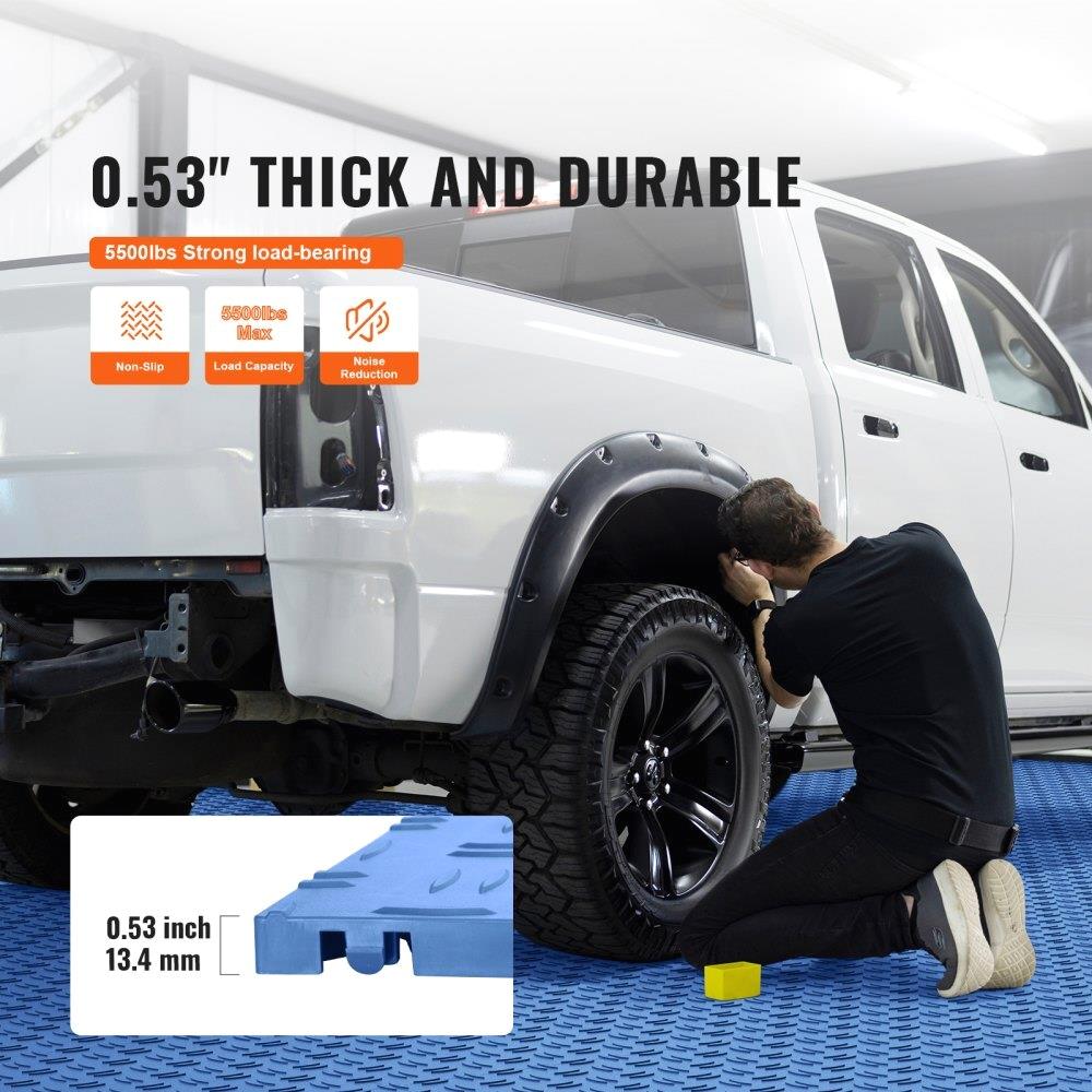 Interlocking Garage Floor Tiles 12x12 inch - 50 Pack Non-Slip Double-Sided Blue Flooring for garages , Basements & Repair