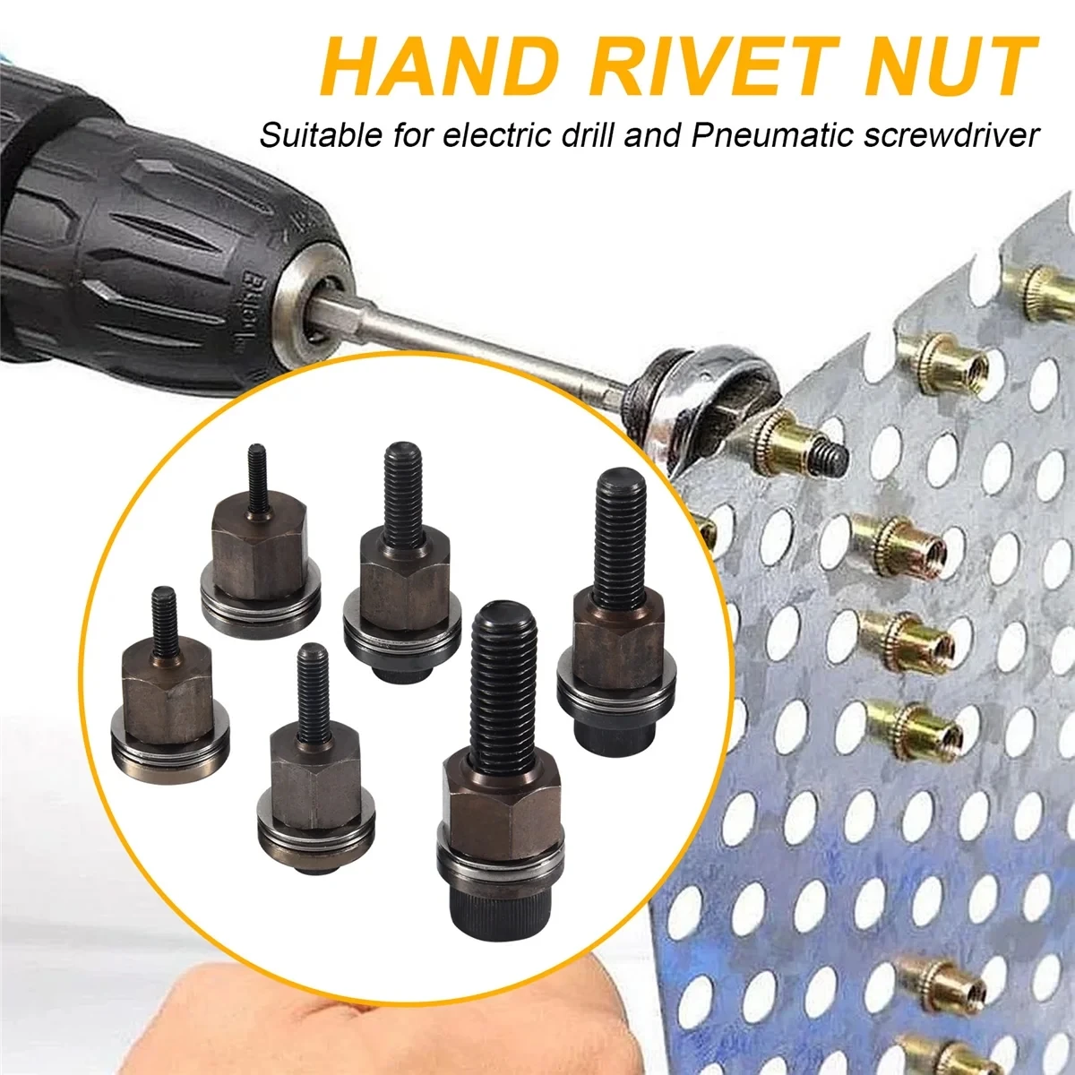 Écrou à rivets manuel M3 M4 M5 M6 M8 M10 M12, écrous à tête de pistolet, installation Simple, accessoire d'outil pour écrous, 1 pièce