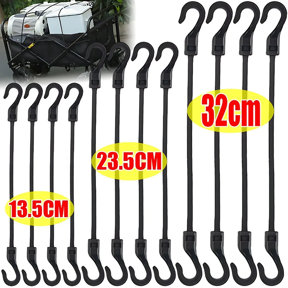 20/1pcs 32cm Strechable Bungee Cord with Hook Versatile Elastic Rubber Rope Cycling Luggage Binding Ropes Camping Accessories