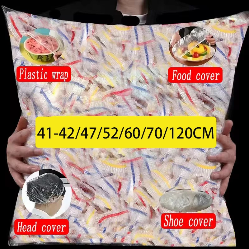 Colorful Disposable Food Cover Food Grade Fruit Vegetable Storage Bag Elastic Food Lids Shower Headgear Kitchen Fresh Saver