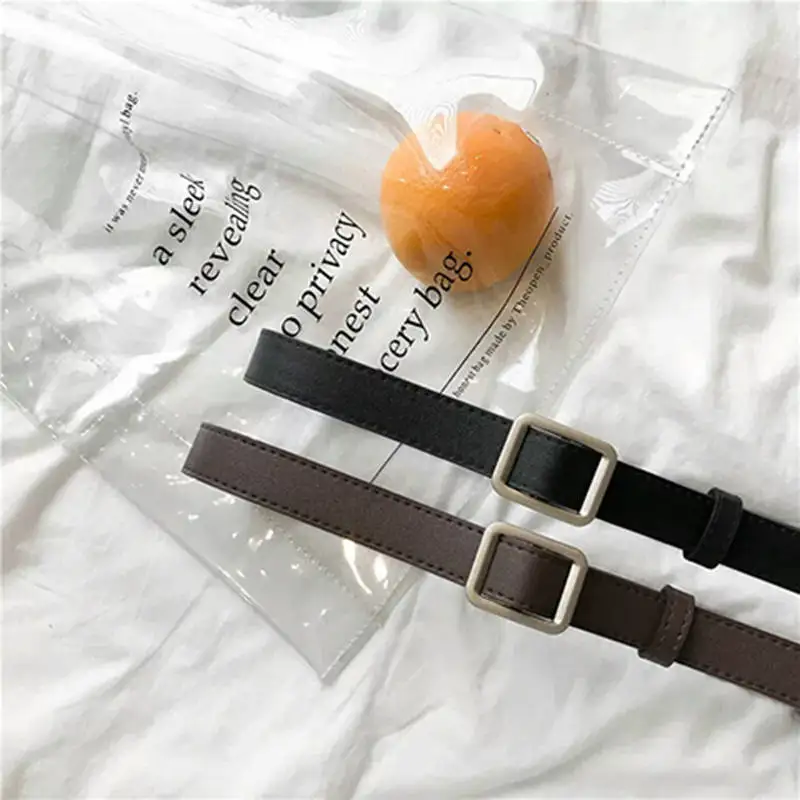 PU Leder Gürtel Für Frauen Quadratische Schnalle Pin Schnalle Jeans Schwarz Gürtel Chic Luxus Marke Damen Vintage Strap Weiblichen Bund
