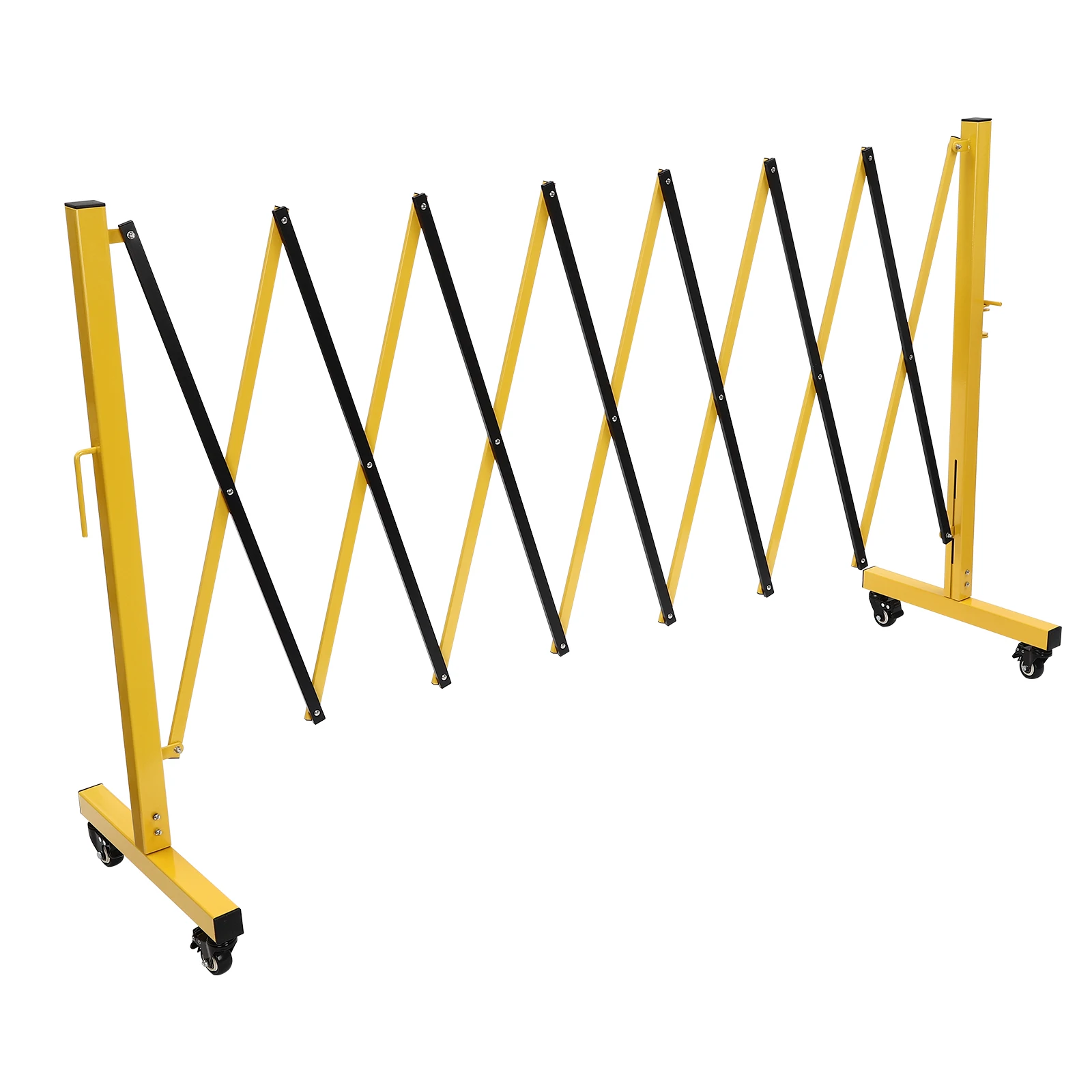 Traffic Fence Safety Barrier Door Mobile Barrier Gate Adjustable Expandable,Heavy-Duty Folding Security Gate, Universal Wheels