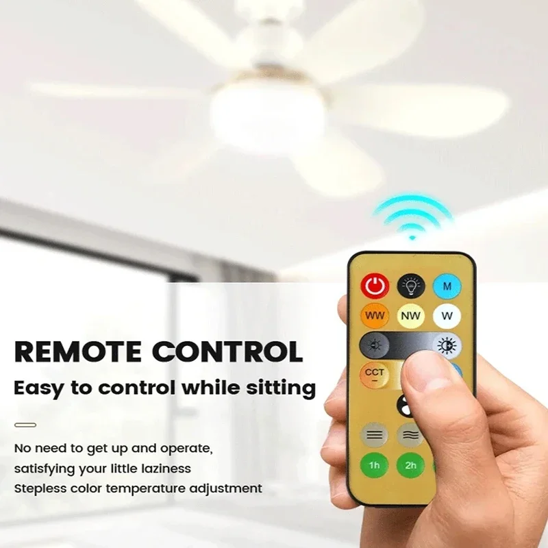 30W/40W E27 Ceiling Fan Light with Remote Dimming LED Lights Suitable Fan Intelligent Silent Ceiling Fan for Living Room Bedroom