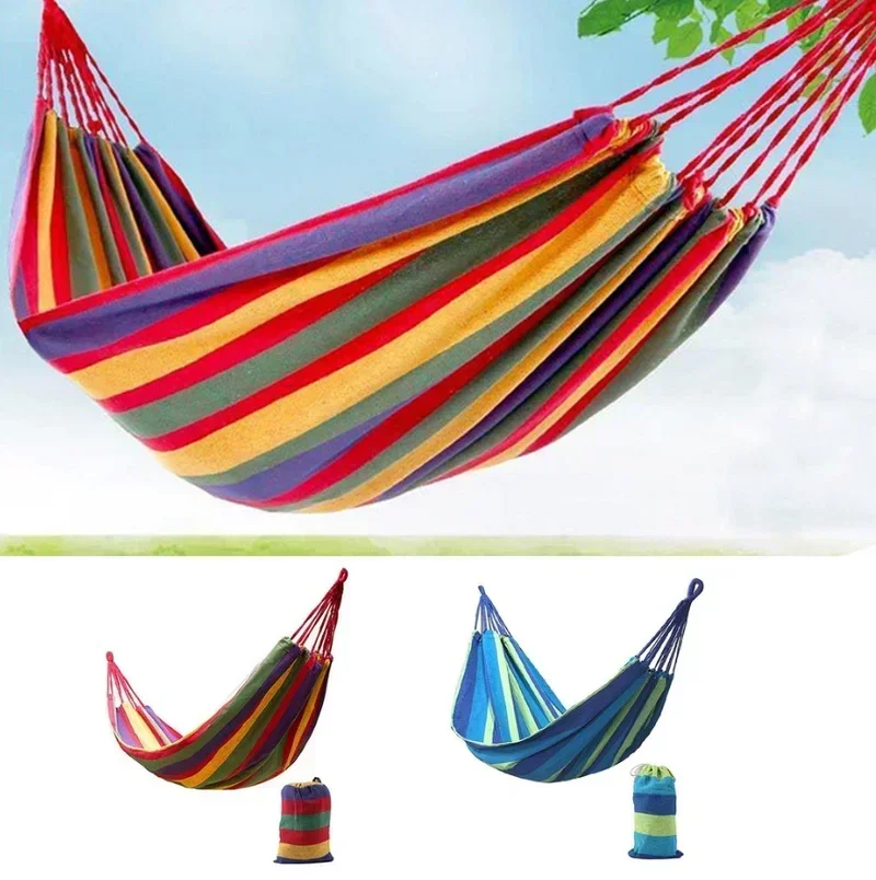 2025 New Sale Ultralight Camping Hammock with Backpack  Rainbow Outdoor Leisure Portable Hammock Canvas Hammocks