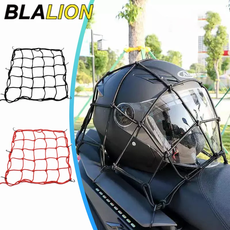 BLALION Rete per bagagli per moto Bici 6 ganci Tenere fuori il serbatoio del carburante Maglia per bagagli Web Styling Rete di carico regolabile per moto di alta qualità