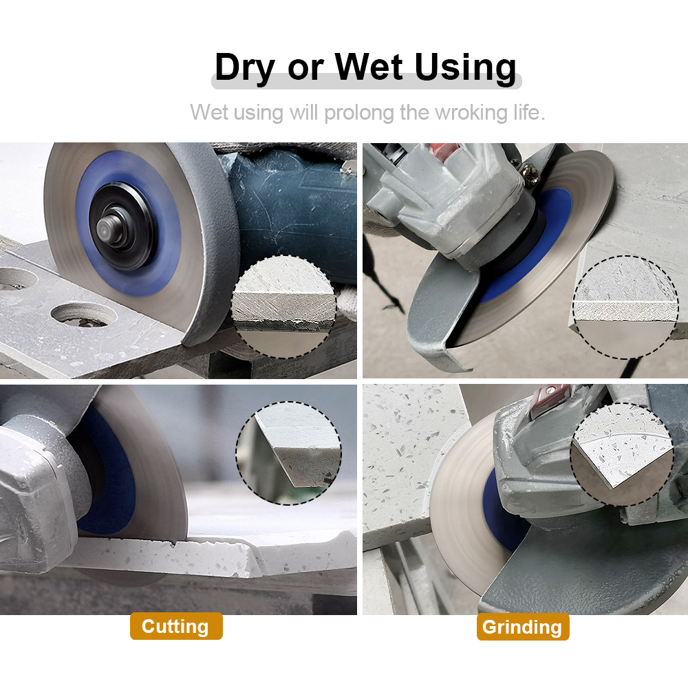 SHDIATOOL แผ่นตัดเพชร 105/115/125 มม.สามเหลี่ยมสองด้านบดล้อใบเลื่อยกระเบื้องเซรามิค Porcelain Marble