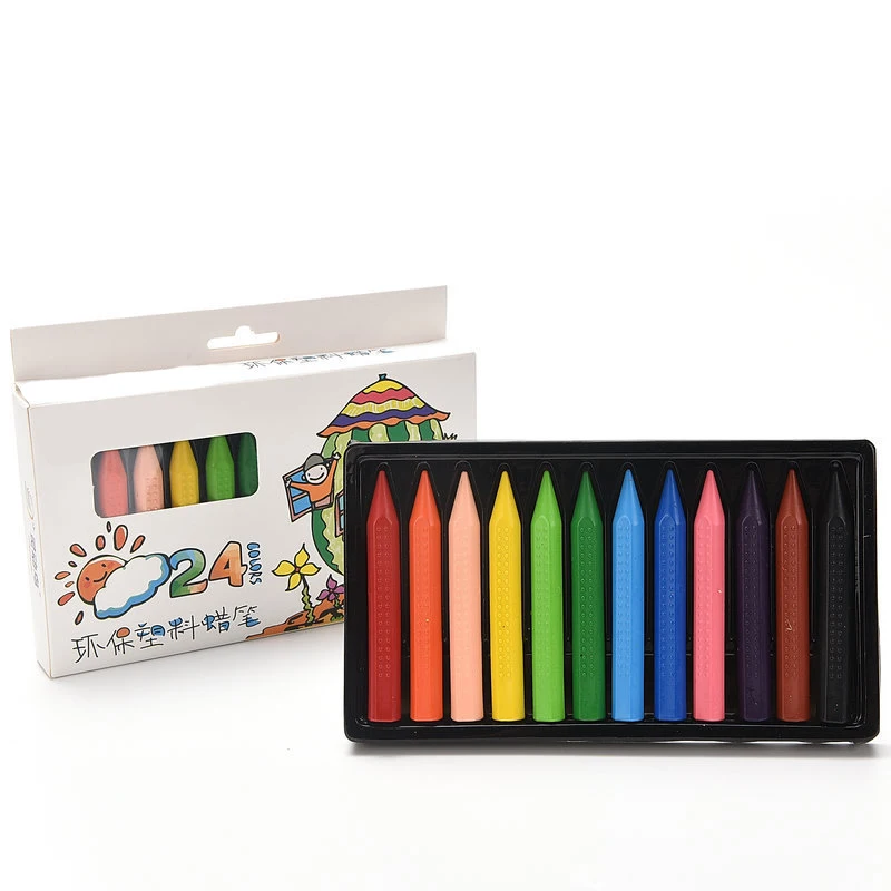 12 สีและ 24 สีดินสอสีสามเหลี่ยมเด็กวาดและ Doodling สีล้างดินสอสี Crayon เครื่องเขียน