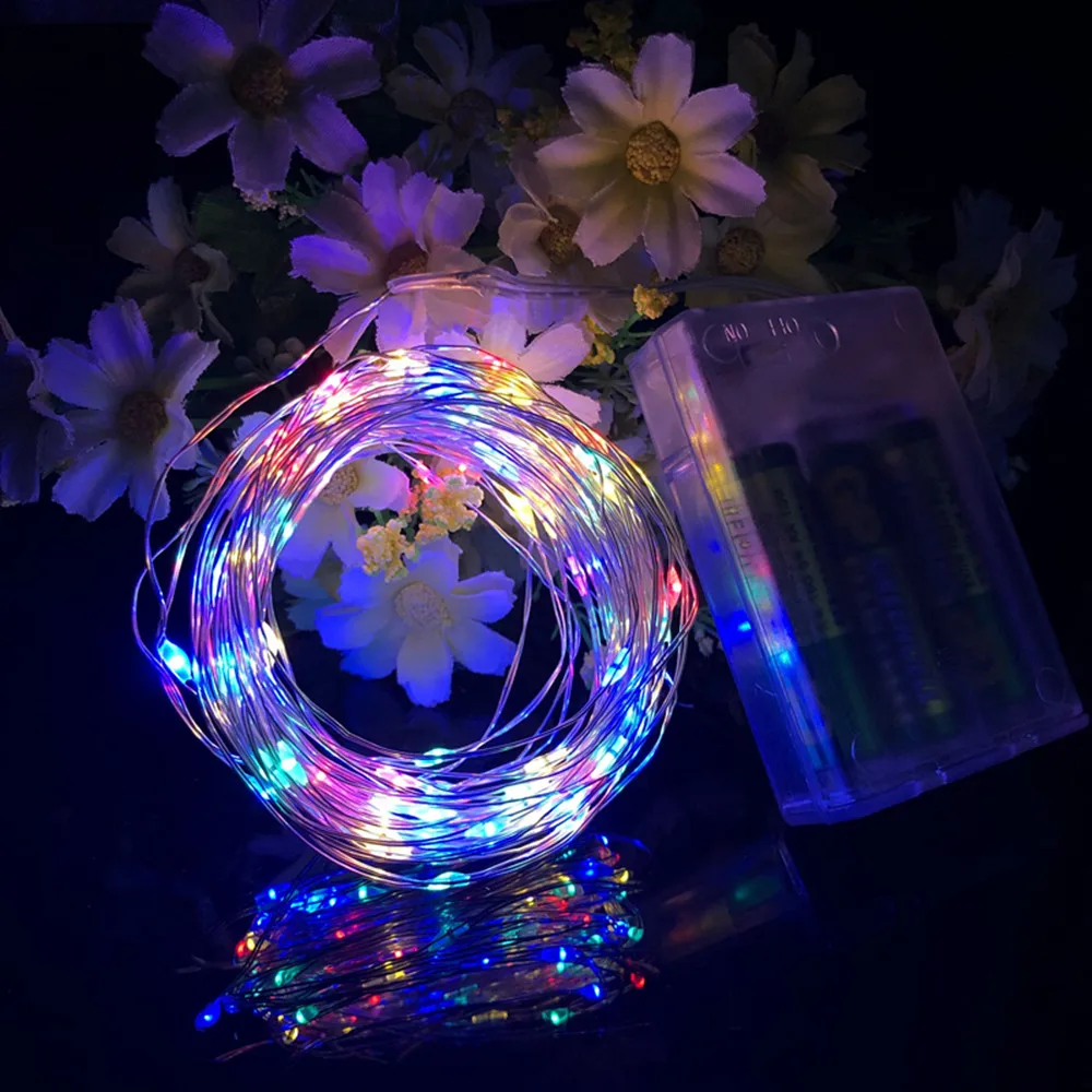 Led Fairy Lights Copper Wire String New Year LED String Light 1/2/5/10M 3AA Battery Operated Curtain Garland For  Outdoor Decor