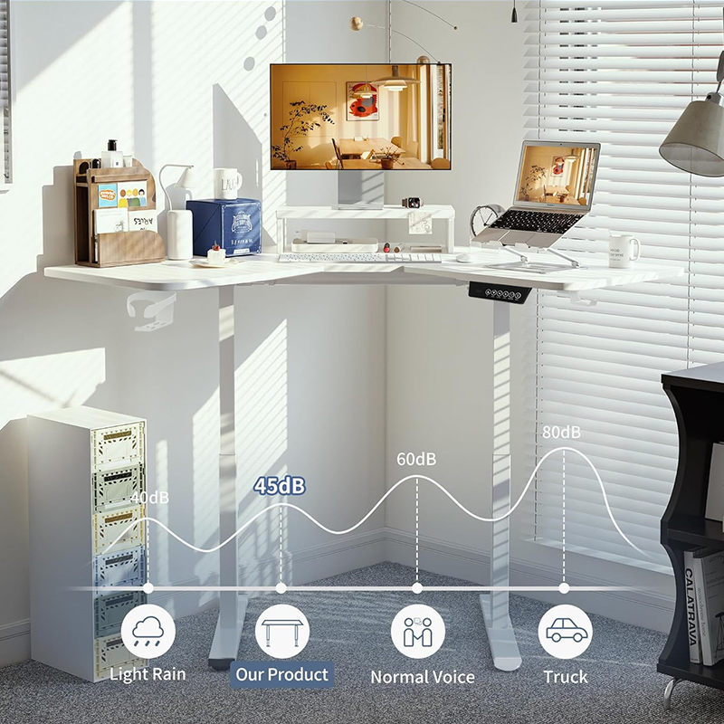 L-Shaped Corner Computer Desk Lifting Computer Desk Gaming Desk Writing Desk Black Lifting Table Suitable For Home Offices