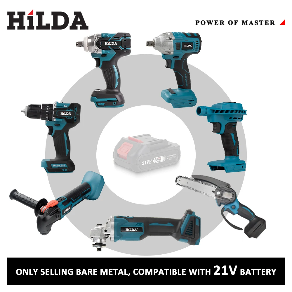 HILDA Electric Wrench Cordless Screwdriver Rechargeable 4 inch /6 inch Mini Saw Without Battery High Power Tools Car Repair