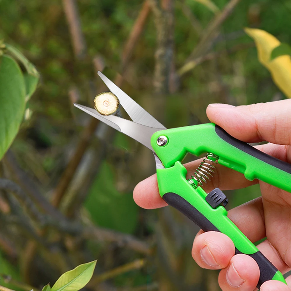 Juego de tijeras de podar para jardín, tijeras de podar de acero inoxidable para flores, ramas, hierbas con asas ergonómicas antideslizantes
