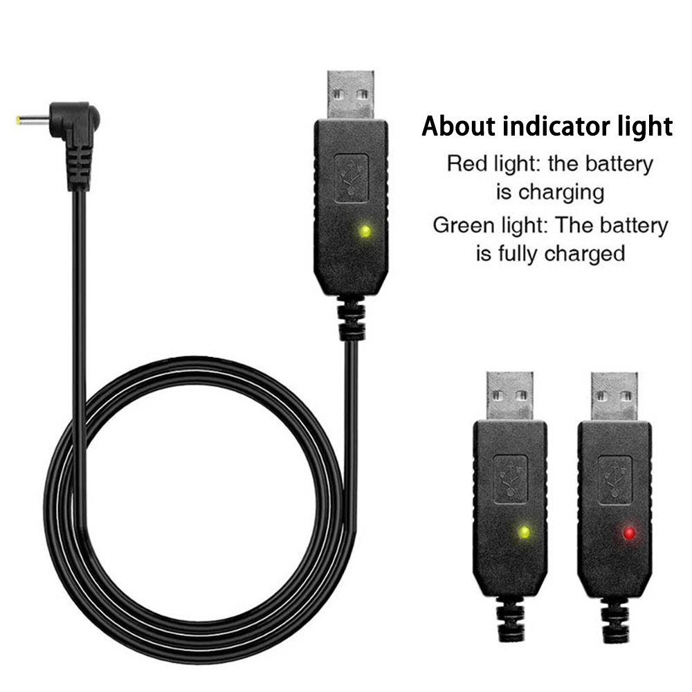 Cáp sạc USB 2.5mm có đèn báo hiệu cho Baofeng Walkie Talkie UV-5R UV-82 BL-5L pin dung lượng cao cho Radio 2 chiều