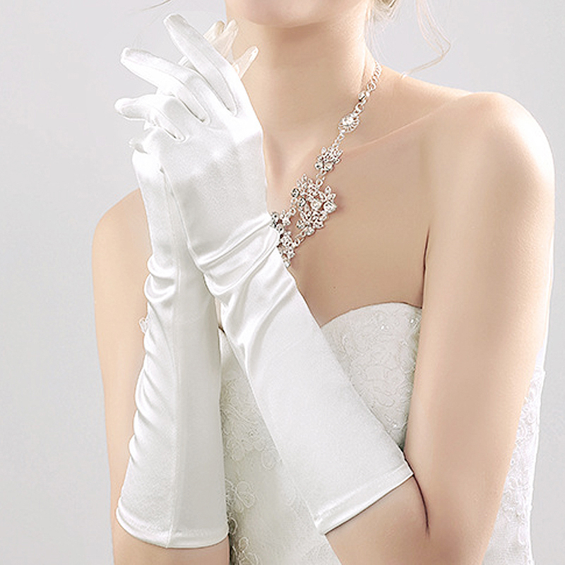 1 Paar Damen-Fäustlinge für Abendpartys, 38,1 cm lang, schwarz/weiß, Satin-Fingerhandschuhe, 1920er Jahre, The Great Gatsby Flapper Opera Party-Handschuhe