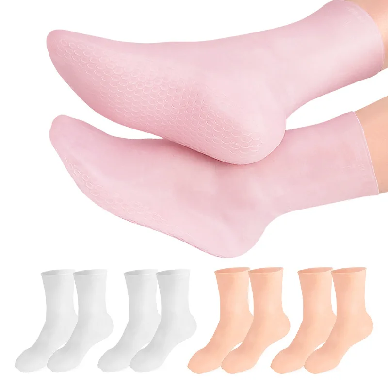 Silicone Moisturizing Foot Socks for Dry Cracked Feet Foot Care Socks Spa Pedicure Socks Massage Moisturizing Gel Foot Care Tool