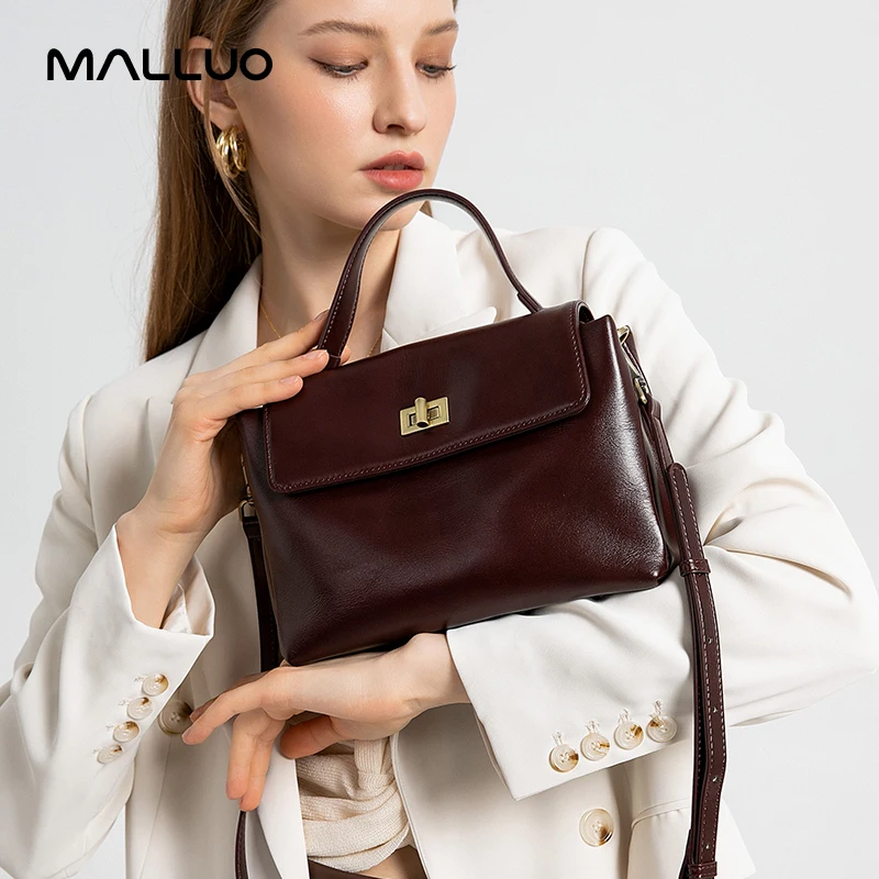Women's Cow Genuine Leather Shoulder Bag Female Soft Natural Cowhide Retro Handbags Ladies Fashion Trend Commute Crossbody Bags