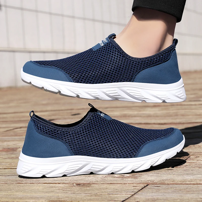 Yrzl novos tênis de corrida para homens respirável sapatos esportivos de pouco peso moda verão respirável tênis para homem plus size 39-46