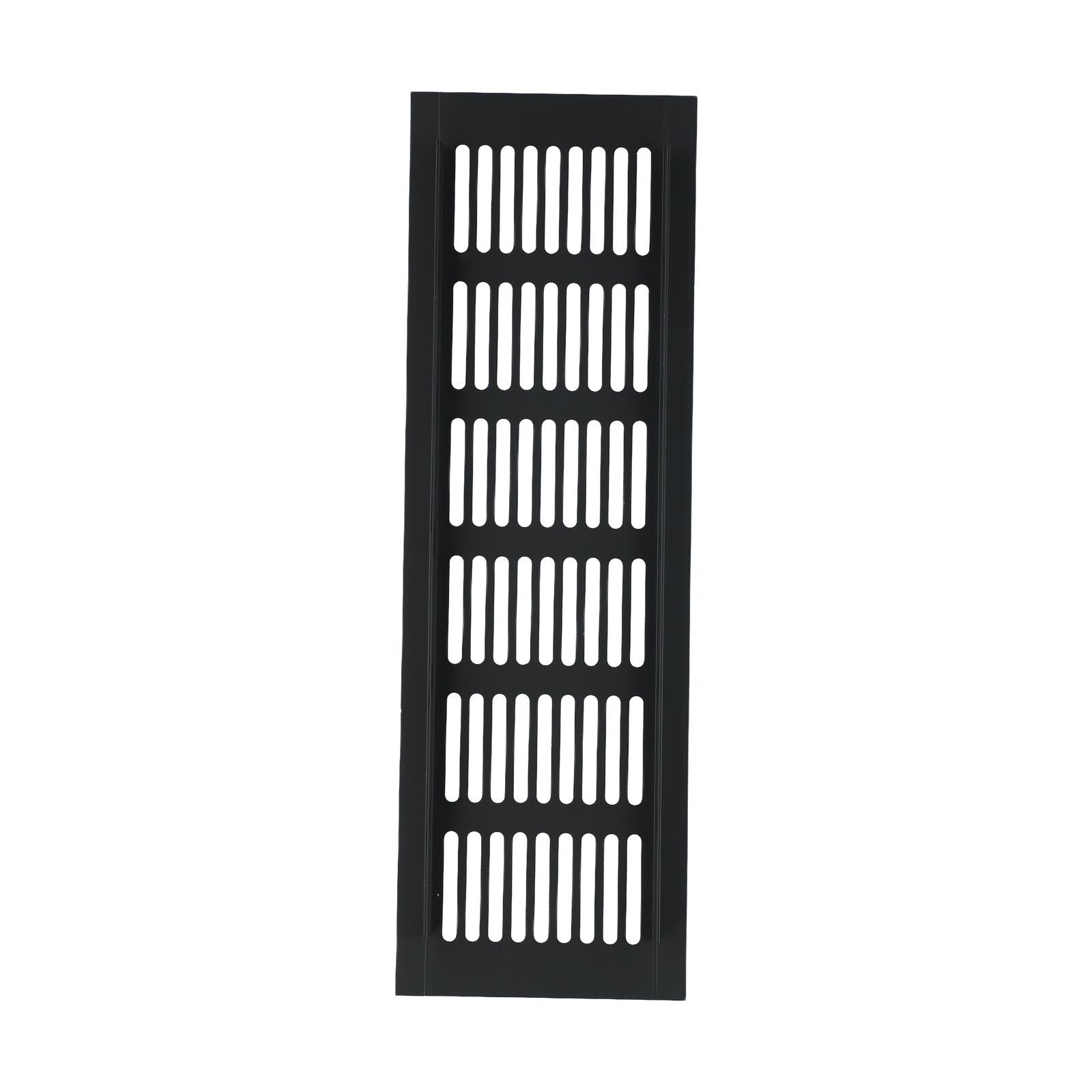 ตะแกรงระบายอากาศช่องแอร์ทรงสี่เหลี่ยมสีดำทำจากอะลูมิเนียมอัลลอย1ชิ้นสำหรับตู้/ตู้เสื้อผ้า/ตู้อุปกรณ์เสริมเพื่อการปรับปรุงบ้าน