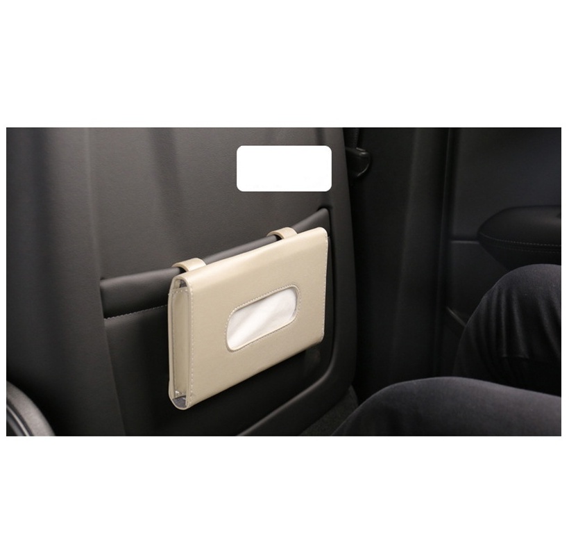 Neue Weiche Leder Auto Tissue Box Auto Sonnenblende Typ Block Hängen Container Handtuch Serviette Halter Papier Rack Organizer Lagerung Tasche