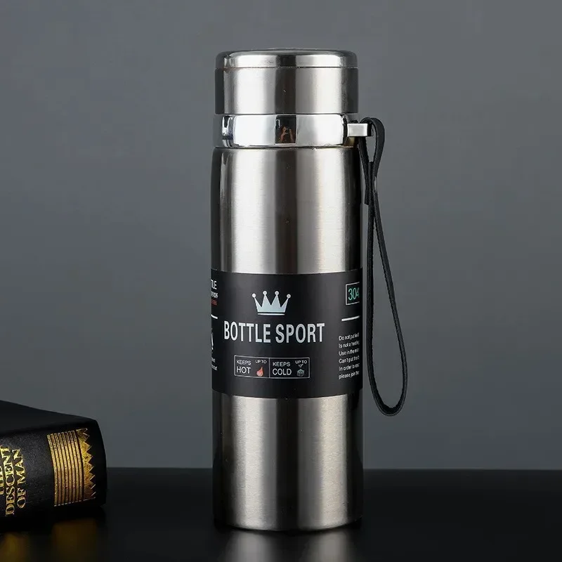 Bottiglia d'acqua termica da 1 litro per mantenere il thermos freddo e caldo per acqua, tè, caffè, thermos in acciaio inossidabile