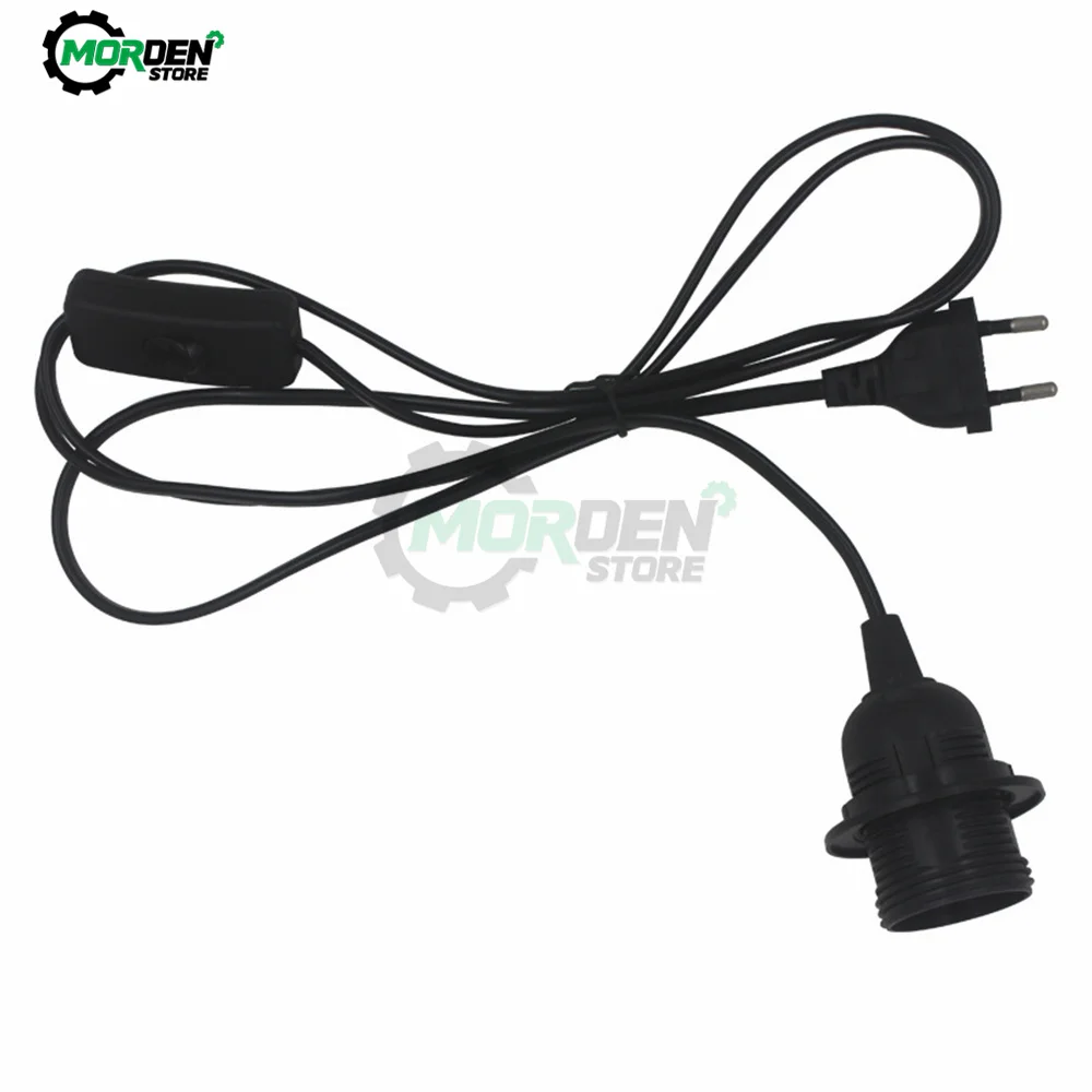 EU US Plug 1.8m Power Cord Cables E27 Full Teeth Lamp Base Holder With Switch Wire For Pendant Led Bulbs Fixture Hang lamp