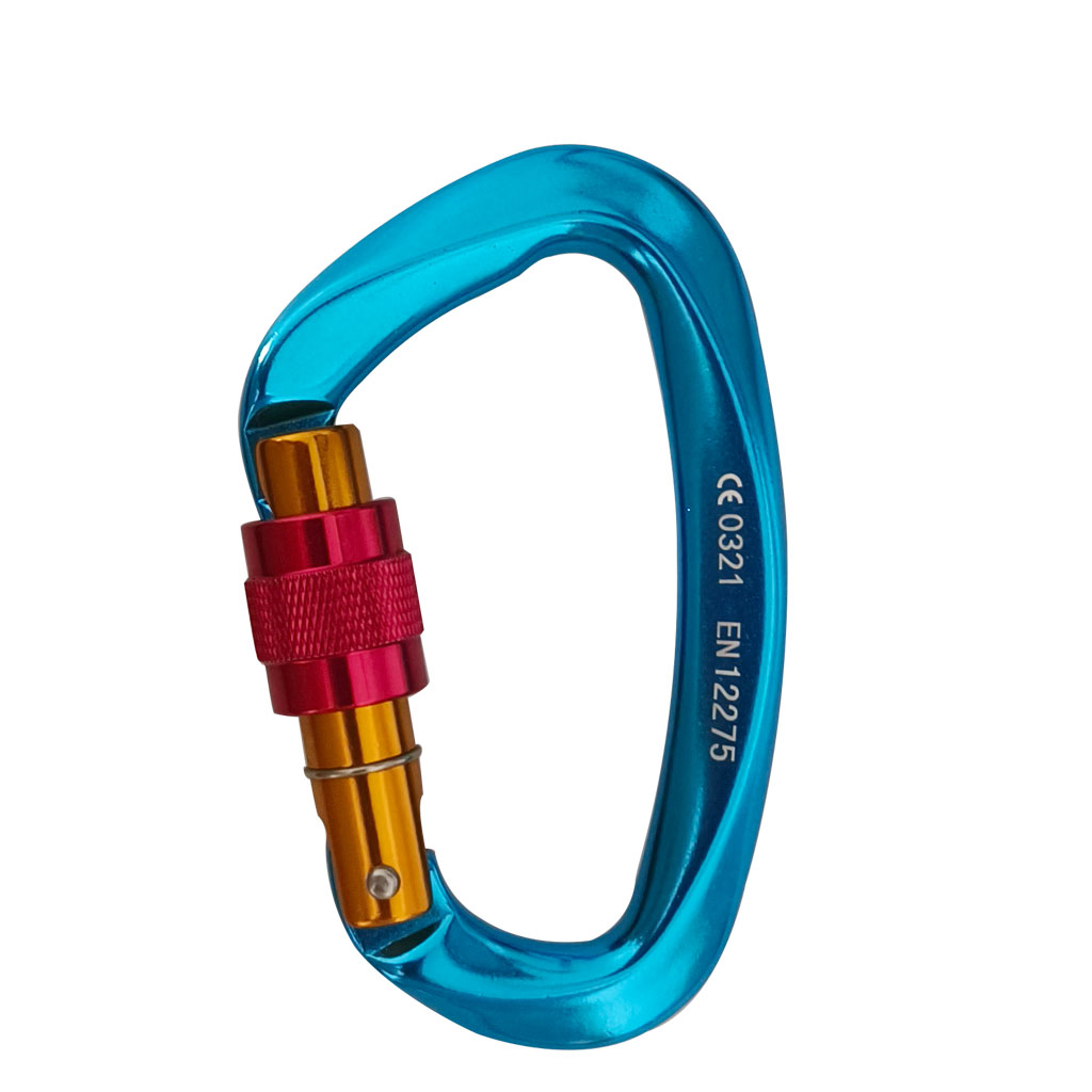 25KN профессиональный альпинистский карабин D-образной формы, авиационный алюминиевый предохранительный замок, альпинистское оборудование для альпинизма на открытом воздухе
