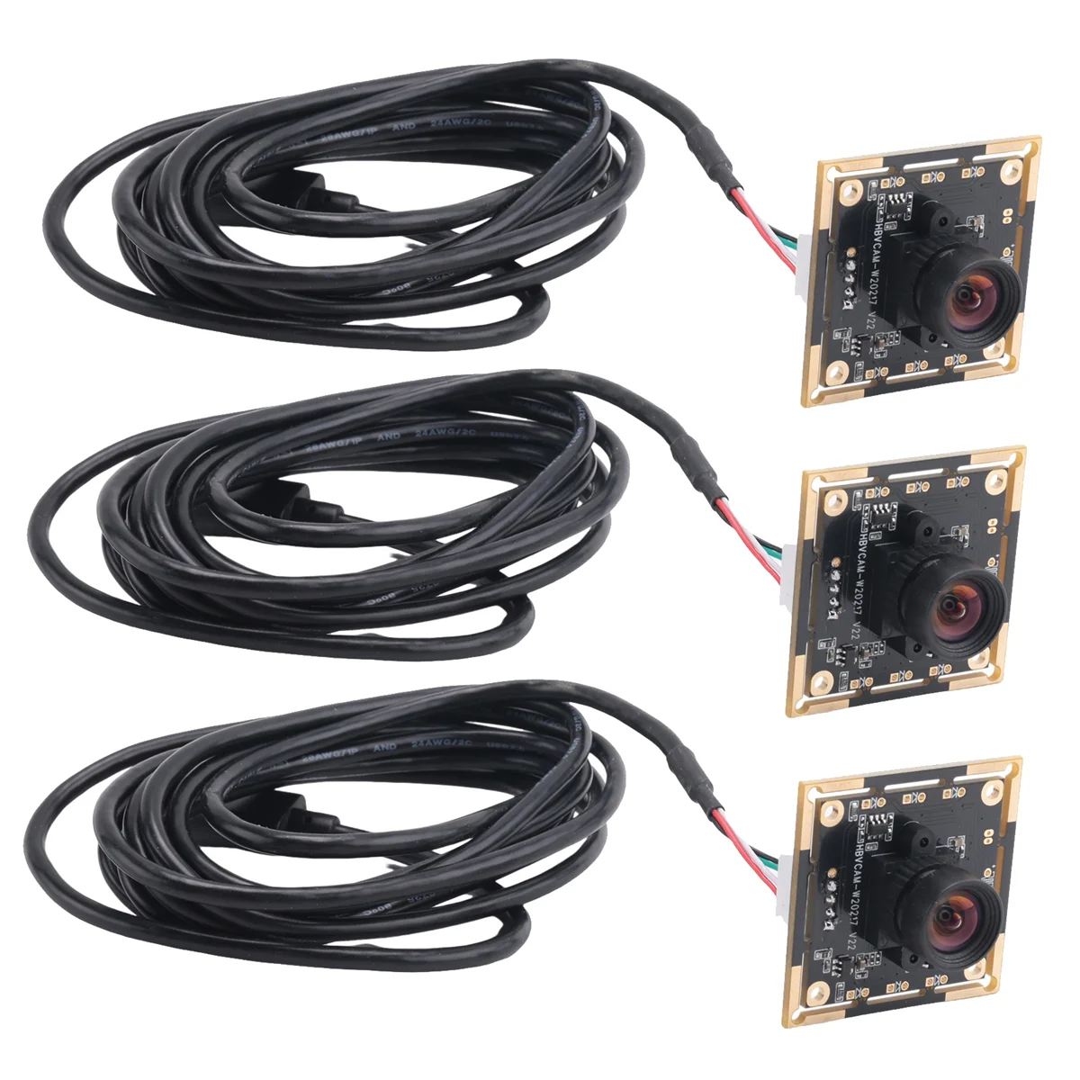 Módulo de câmera BABQ 3PCS 100 graus OV9732 2M cabo 1280x720 30fps, compatível com Autodarts.Io, unidade USB grátis