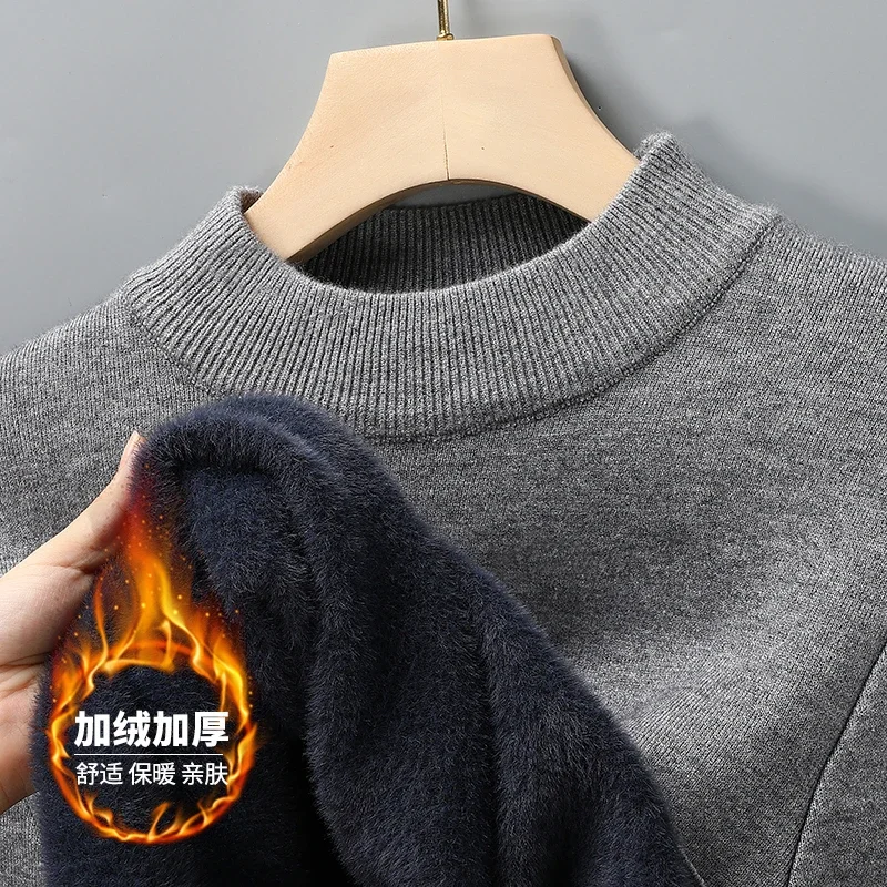 Hälfte Rollkragen Strickwaren Pullover Neue Herbst/Winter Mock Neck Sweatshirts Einfarbig Pullover Mann Marke Casual Herren Kleidung