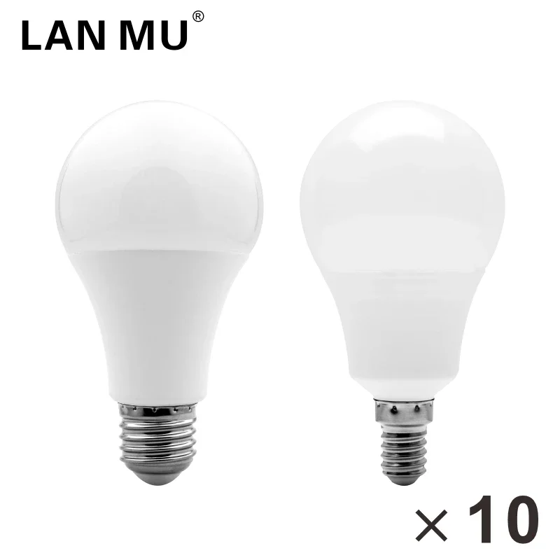 10개/묶음 E27 E14 LED 전구 20W 18W 15W 12W 9W 6W 3W 램프 LED AC 220V 봄빌라 스포트라이트 조명 차가운/따뜻한 백색 램프