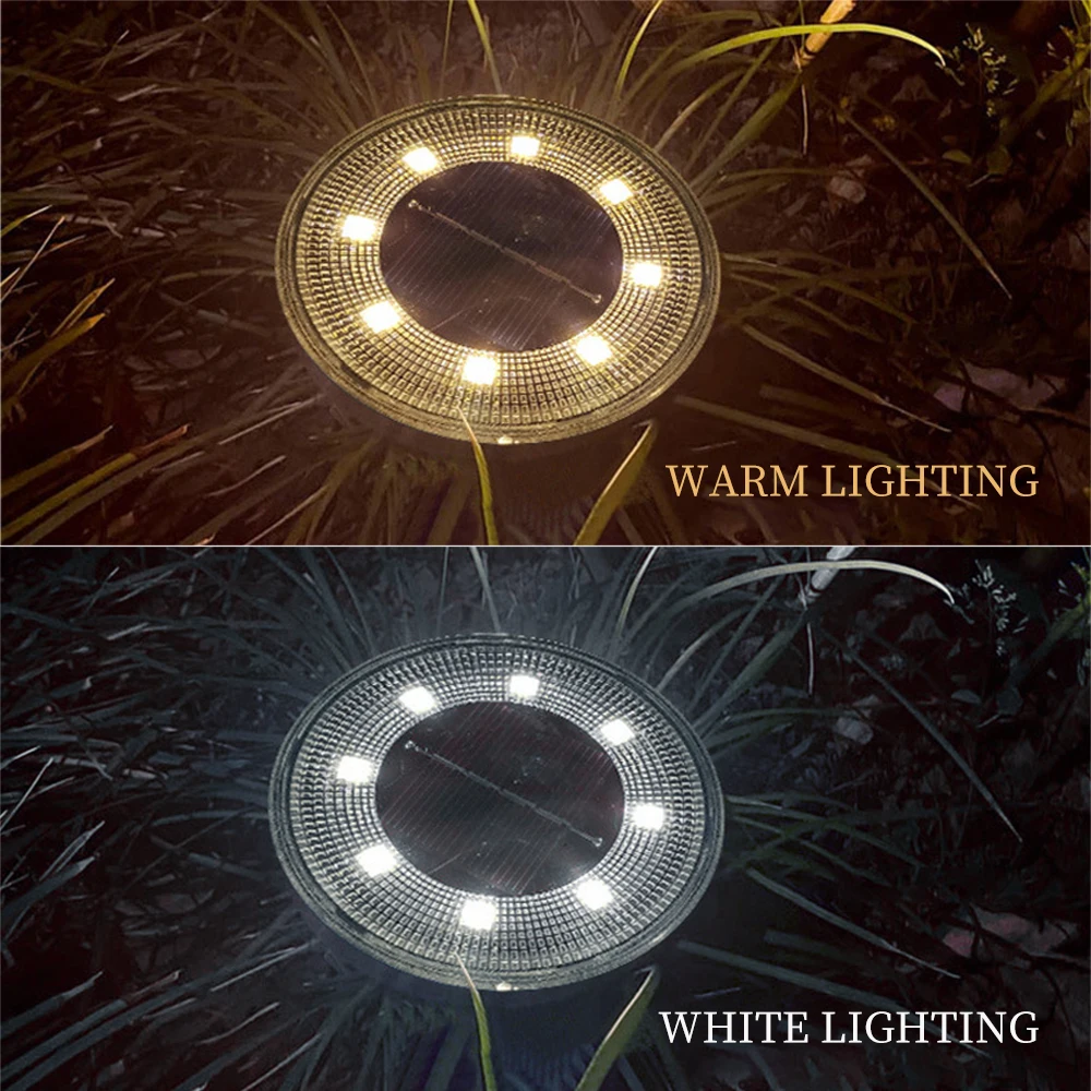 Ip68 à prova dip68 água led ao ar livre energia solar luz à terra controle de iluminação caminho deck luzes quintal garagem gramado jardim decoração lâmpada