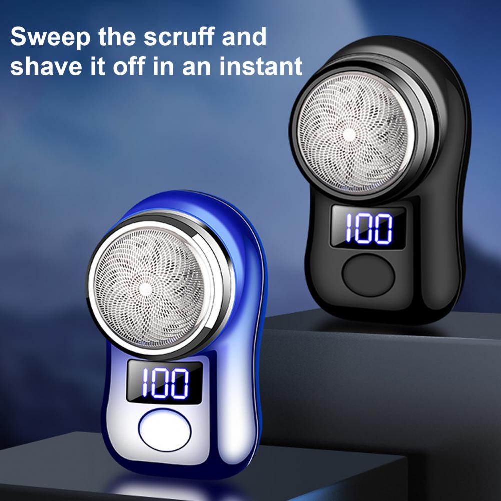 Electric Shaver with Digital Display Waterproof Mini Travel Electric Shaver with Led Battery Display Usb for Men for Beard