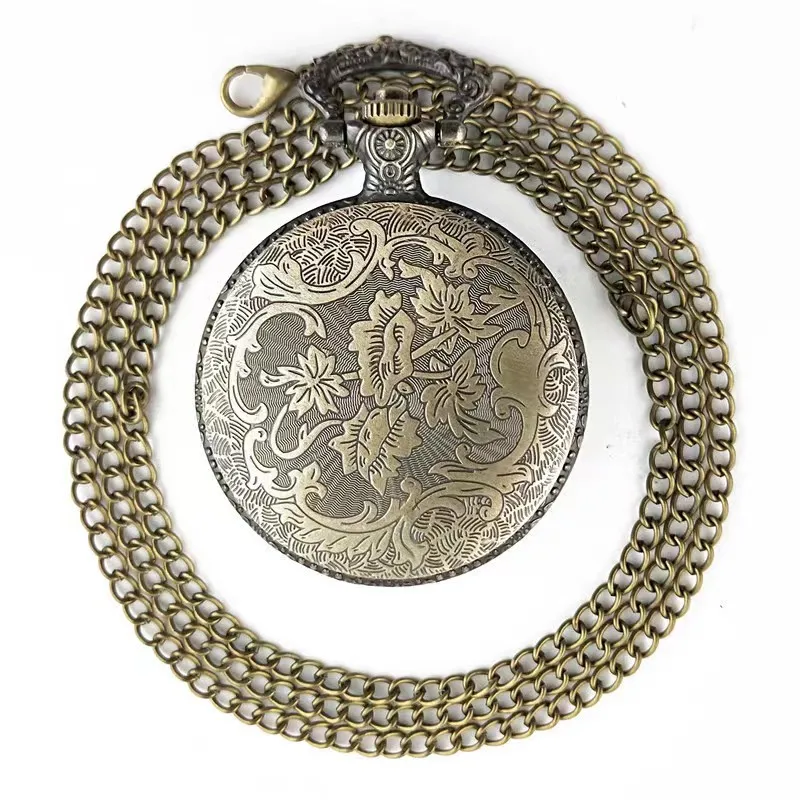 Retro-Quarz-Taschenuhr „Hunger Games“, beliebtes hohles Taschenuhr im Mockingbird-Design aus Bronze