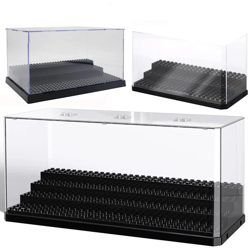 3 ステップ防塵アクリルフィギュア市車モデルコレクションディスプレイボックスビルディングブロック収納プレキシガラスショーケース子供のおもちゃ